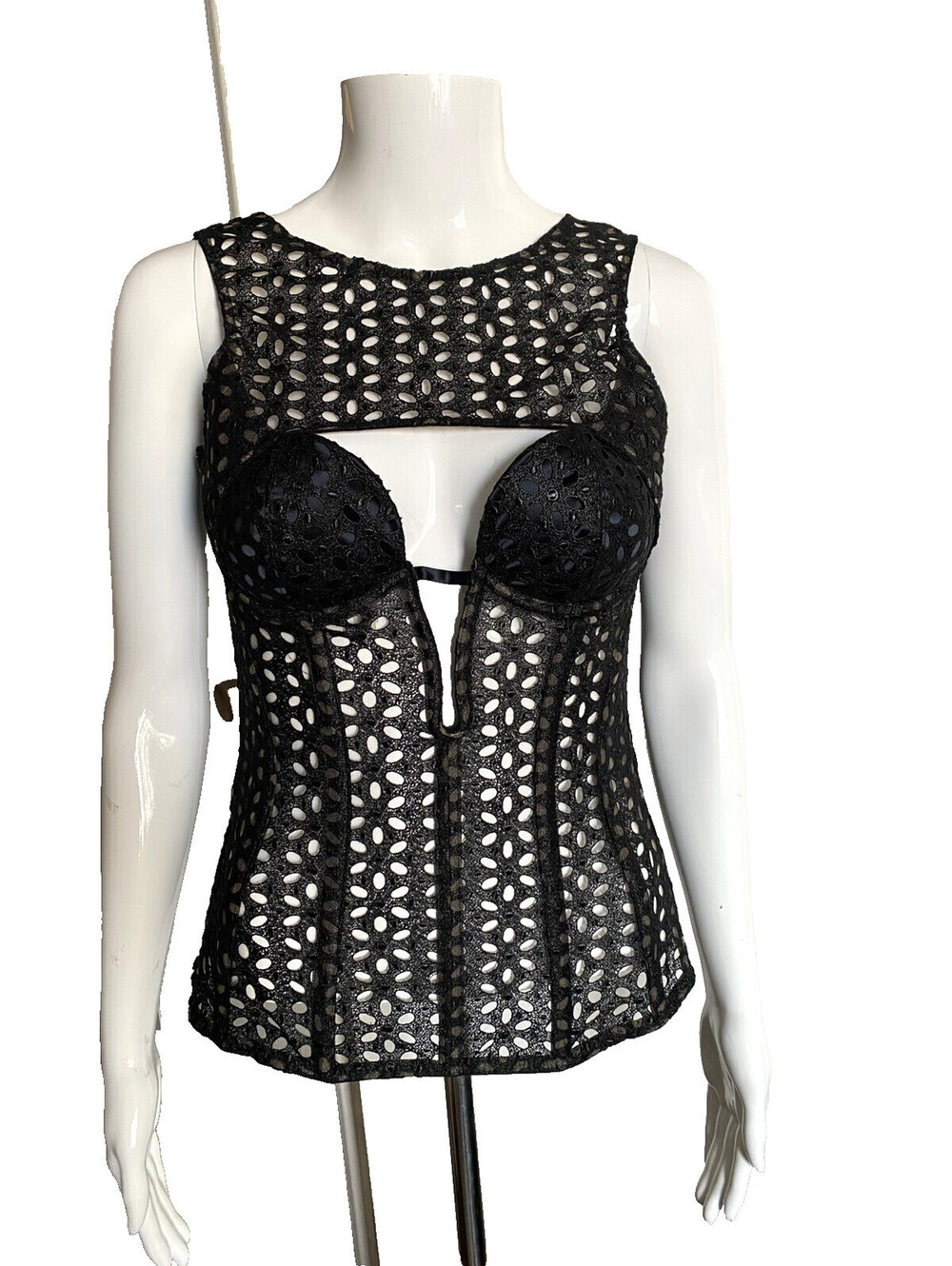 NWT Agent Provocateur Soiree Black Lace Deborah Corset Top Medium / 3